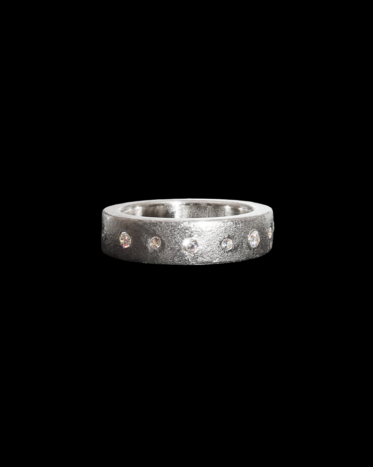 Diamond Moon Ring (Medium Band)