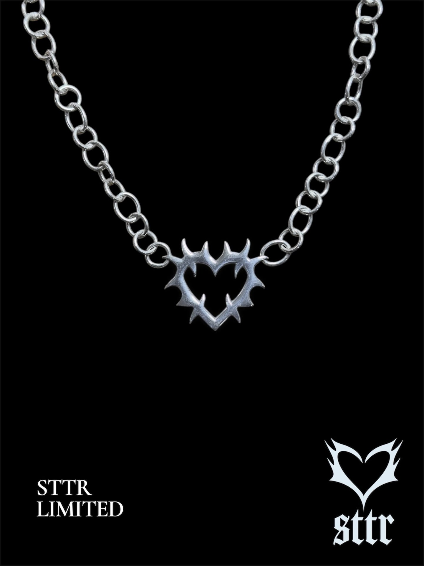 Thorny Heart on Handmade Chain