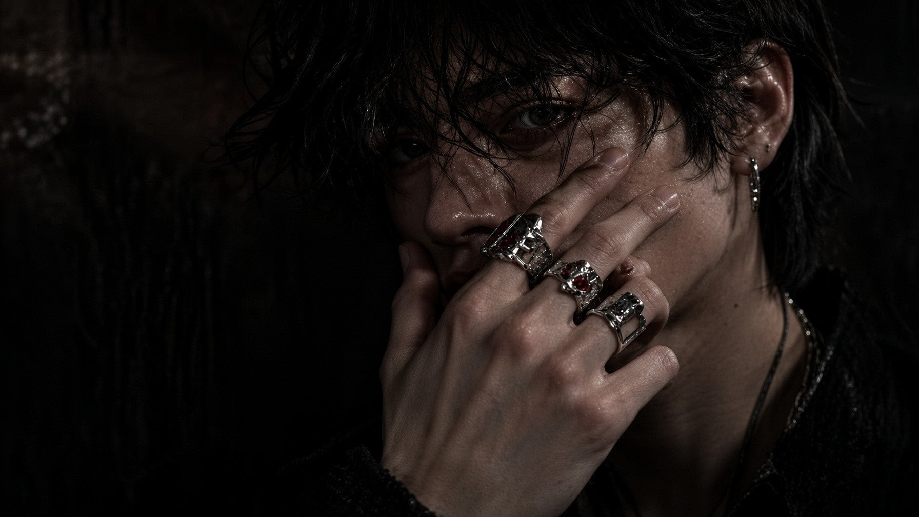 Close portrait wearing sterling rings